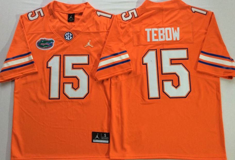 Men Florida Gators #15 Tebow Orange 2025 NCAA Jersey